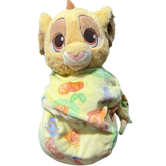 Disney Baby Simba  Lion King Blanket in a Pouch Plush Doll 10” Stuffed Animal - Picture 1 of 9